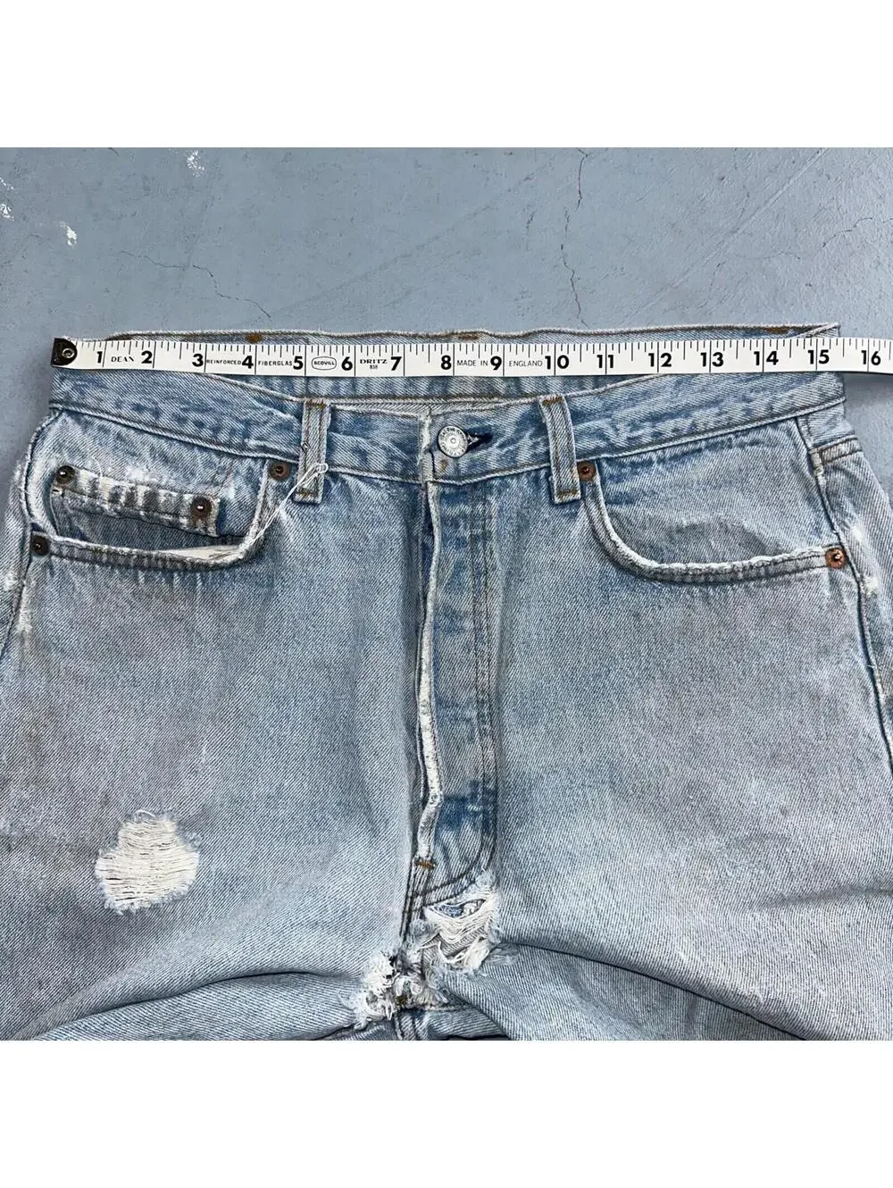 Levis 501 Vintage 80s USA XX Straight Leg Jeans Blue Light Wash 34x36 Act 31x34